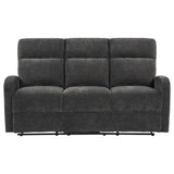 Hamilton Chenille Manual Reclining Sofa Charcoal Grey