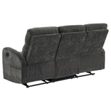 Hamilton Chenille Manual Reclining Sofa Charcoal Grey