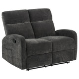 Hamilton Chenille Manual Reclining Loveseat Charcoal Grey