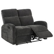 Tampa Furniture Outlet - Coaster - Hamilton Chenille Manual Reclining Loveseat Charcoal Grey - 603375