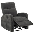 Tampa Furniture Outlet - Coaster - Hamilton Chenille Manual Recliner Charcoal Grey - 603376