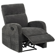 Tampa Furniture Outlet - Coaster - Hamilton Chenille Manual Recliner Charcoal Grey - 603376