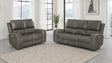 Tampa Furniture Outlet - Coaster - Brickston 2-piece Triple Power Reclining Sofa Set Charcoal - 603431PPP-S2