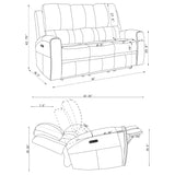 Brickston 2-piece Triple Power Reclining Sofa Set Charcoal