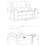 Brickston Triple Power Reclining Loveseat Charcoal