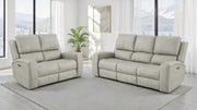 Tampa Furniture Outlet - Coaster - Brickston 2-piece Triple Power Reclining Sofa Set Grey - 603434PPP-S2