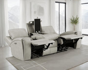 Tampa Furniture Outlet - Coaster - Brickston Triple Power Reclining Sofa Grey - 603434PPP