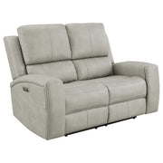 Tampa Furniture Outlet - Coaster - Brickston Triple Power Reclining Loveseat Grey - 603435PPP