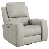 Tampa Furniture Outlet - Coaster - Brickston Triple Power Swivel Glider Recliner Grey - 603436PPP