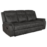 Lawrence 2-piece Upholstered Reclining Sofa Set Charcoal - Tampa Furniture Outlet