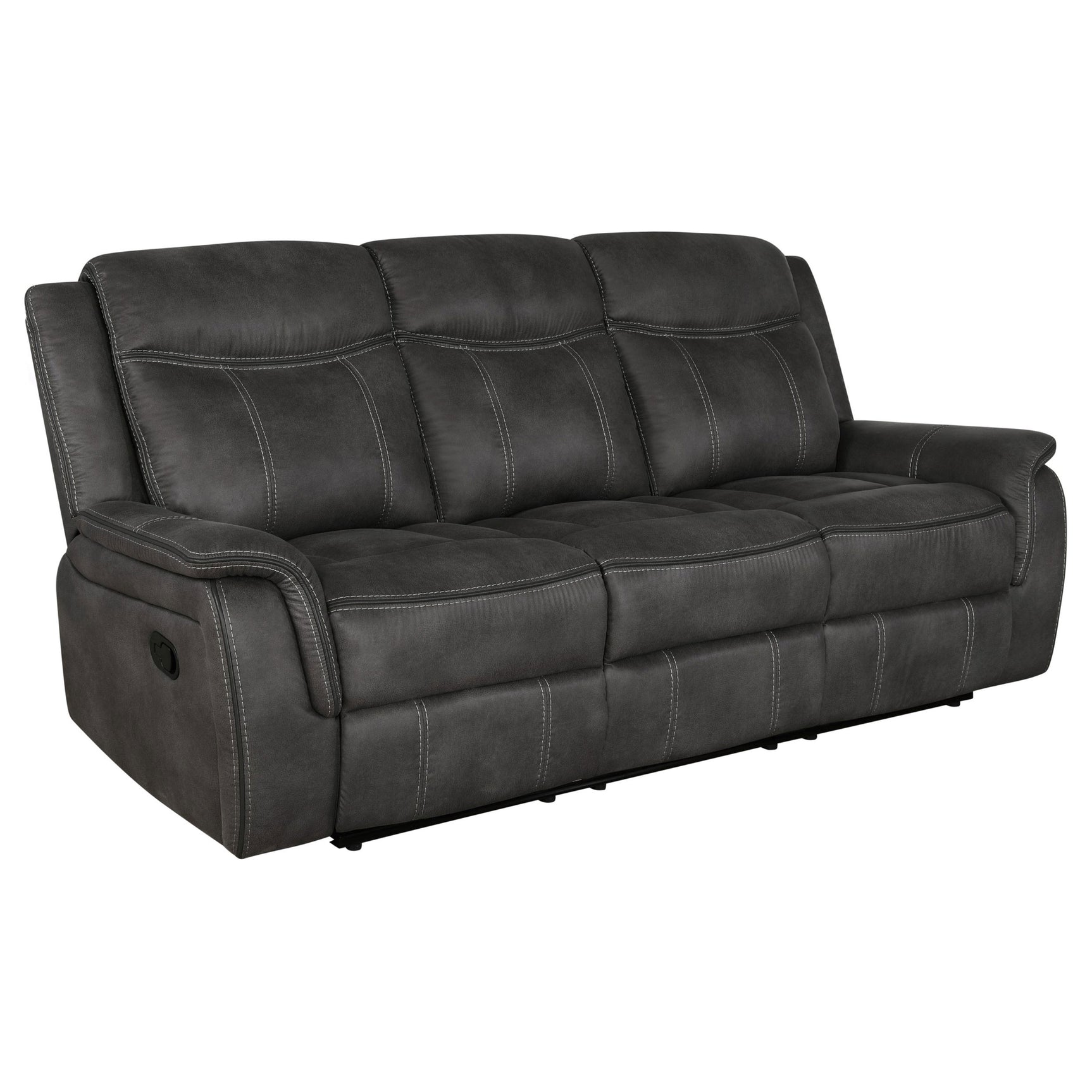 Lawrence 2-piece Upholstered Reclining Sofa Set Charcoal - Tampa Furniture Outlet