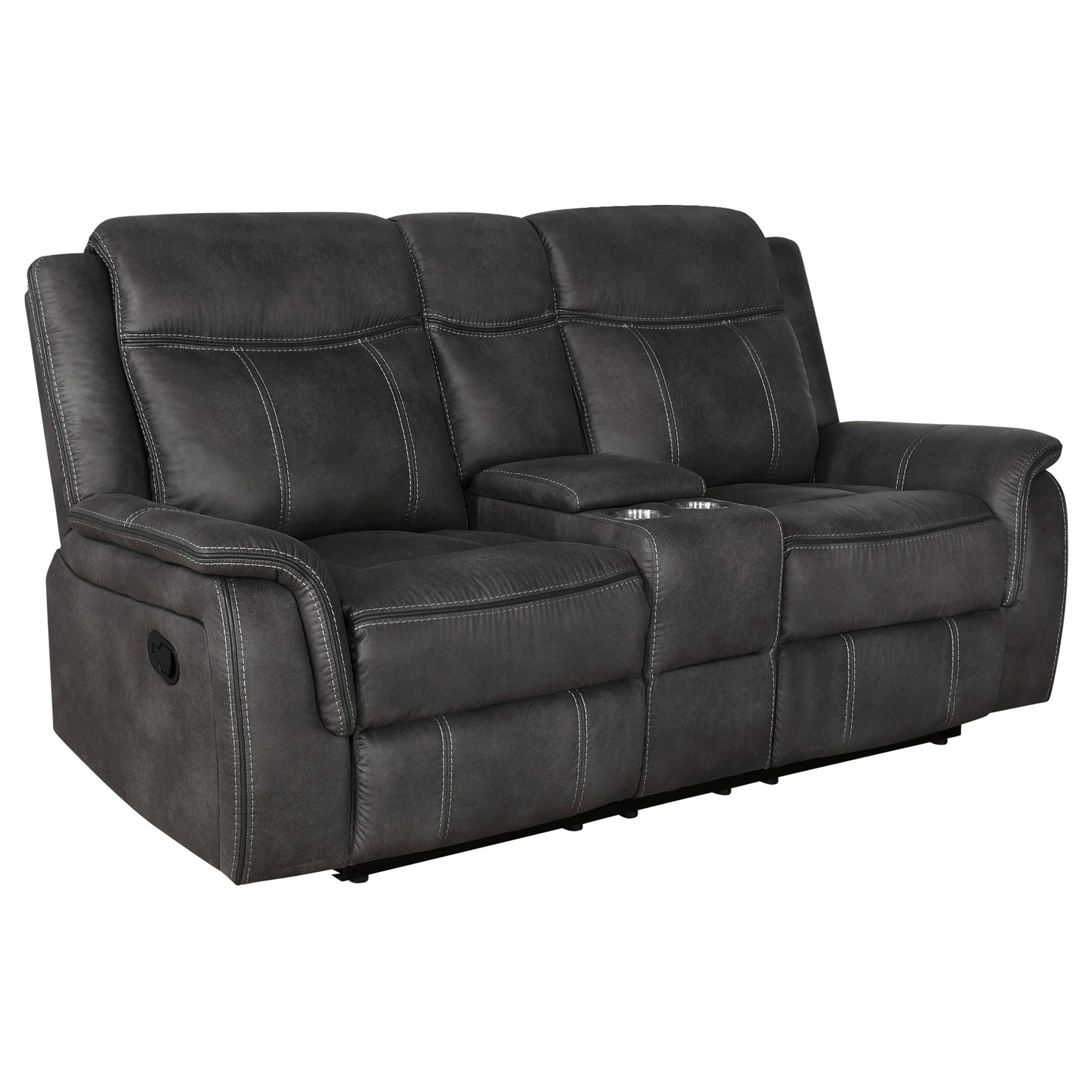Lawrence 3-piece Upholstered Reclining Sofa Set Charcoal - Tampa Furniture Outlet