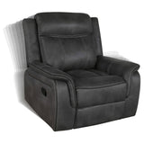 Lawrence 3-piece Upholstered Reclining Sofa Set Charcoal - Tampa Furniture Outlet