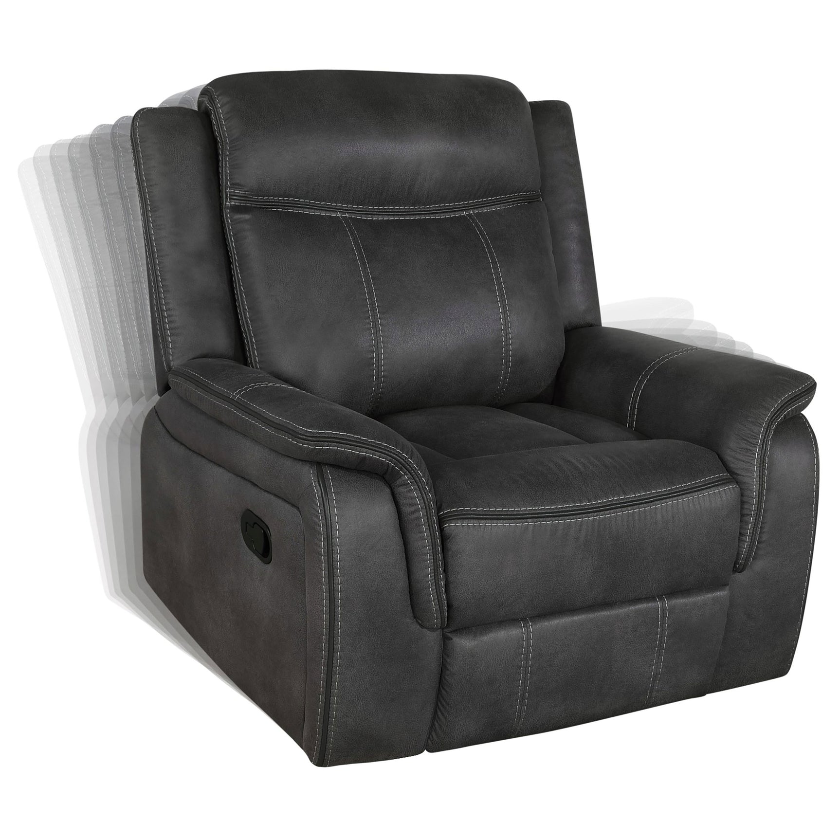 Lawrence 3-piece Upholstered Reclining Sofa Set Charcoal - Tampa Furniture Outlet
