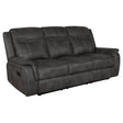 Tampa Furniture Outlet - Coaster - Lawrence Upholstered Padded Arm Reclining Sofa Charcoal - 603504