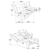 Lawrence Upholstered Padded Arm Reclining Sofa Charcoal - Tampa Furniture Outlet