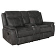 Tampa Furniture Outlet - Coaster - Lawrence Upholstered Padded Arm Reclining Loveseat Charcoal - 603505