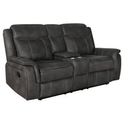 Tampa Furniture Outlet - Coaster - Lawrence Upholstered Padded Arm Reclining Loveseat Charcoal - 603505