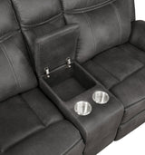 Lawrence Upholstered Padded Arm Reclining Loveseat Charcoal - Tampa Furniture Outlet