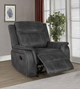 Lawrence Upholstered Padded Arm Glider Recliner Charcoal - Tampa Furniture Outlet