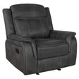 Tampa Furniture Outlet - Coaster - Lawrence Upholstered Padded Arm Glider Recliner Charcoal - 603506