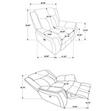 Lawrence Upholstered Padded Arm Glider Recliner Charcoal - Tampa Furniture Outlet