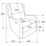 Kelsey Upholstered English Arm Recliner Chair Ivory - Tampa Furniture Outlet