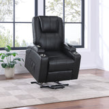 Armstrong Upholstered Power Lift Massage Recliner Espresso - Tampa Furniture Outlet