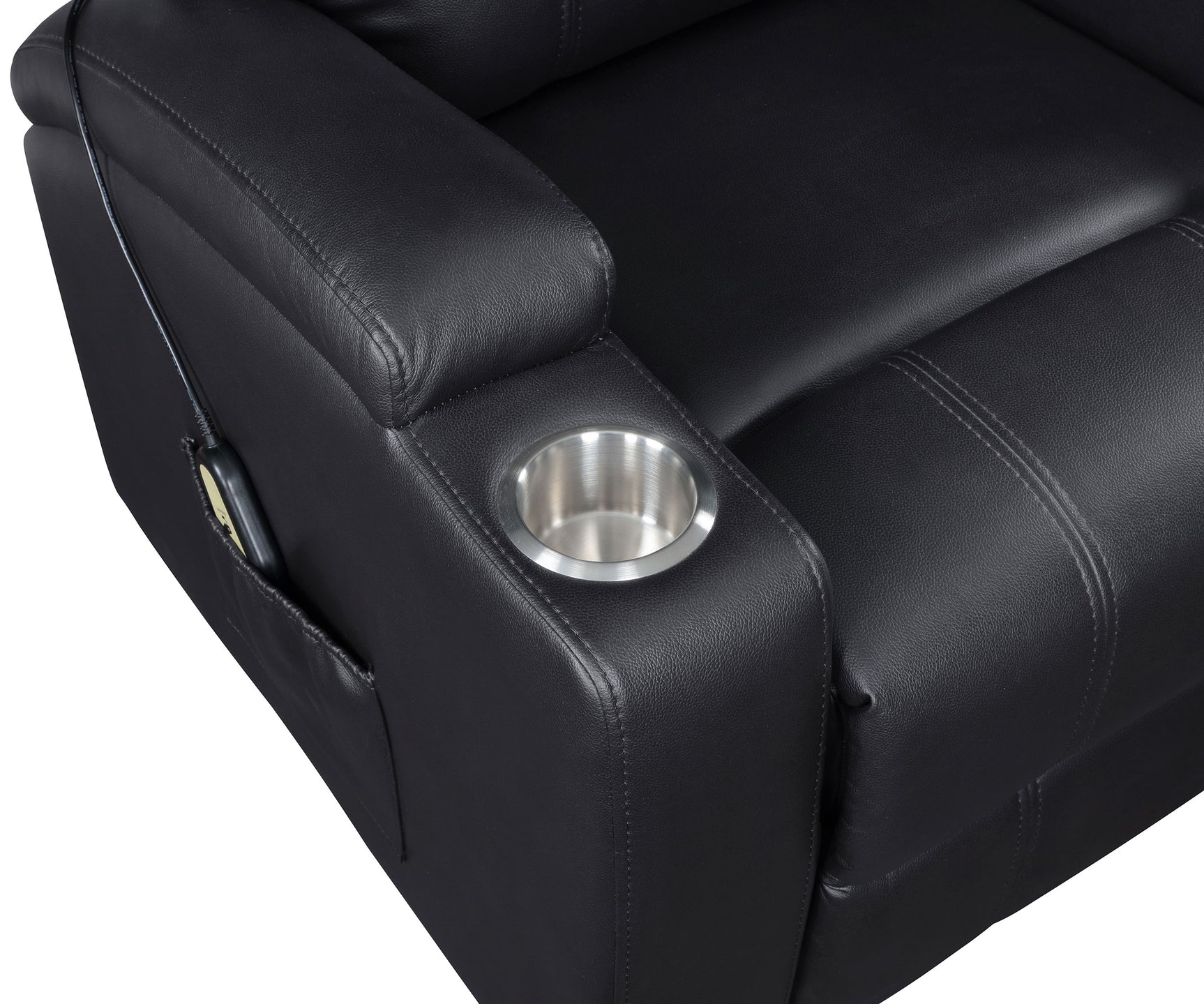 Armstrong Upholstered Power Lift Massage Recliner Espresso - Tampa Furniture Outlet