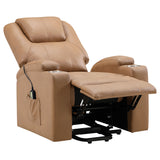 Armstrong Upholstered Power Lift Massage Recliner Camel - Tampa Furniture Outlet