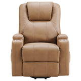 Armstrong Upholstered Power Lift Massage Recliner Camel - Tampa Furniture Outlet
