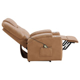Armstrong Upholstered Power Lift Massage Recliner Camel - Tampa Furniture Outlet