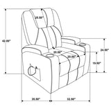 Armstrong Upholstered Power Lift Massage Recliner Camel - Tampa Furniture Outlet