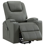 Tampa Furniture Outlet - Coaster - Armstrong Upholstered Power Lift Massage Recliner Grey - 609478P