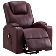 Tampa Furniture Outlet - Coaster - Armstrong Upholstered Power Lift Massage Recliner Wine - 609479P