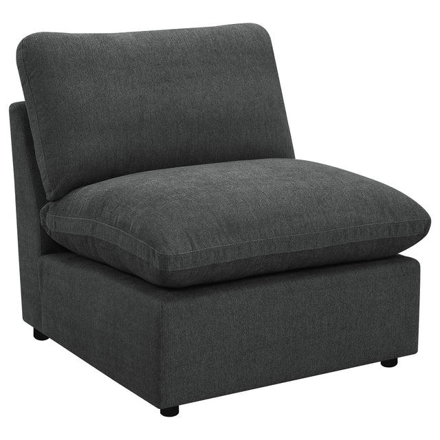 Tampa Furniture Outlet - Coaster - Collins Modular Armless Chair Dark Grey - 609530AC