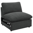 Tampa Furniture Outlet - Coaster - Collins Modular Power Armless Recliner Dark Grey - 609530ARP