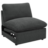 Tampa Furniture Outlet - Coaster - Collins Modular Power Armless Recliner Dark Grey - 609530ARP