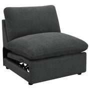 Tampa Furniture Outlet - Coaster - Collins Modular Power Armless Recliner Dark Grey - 609530ARP