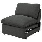 Collins Modular Power Armless Recliner Dark Grey - Tampa Furniture Outlet