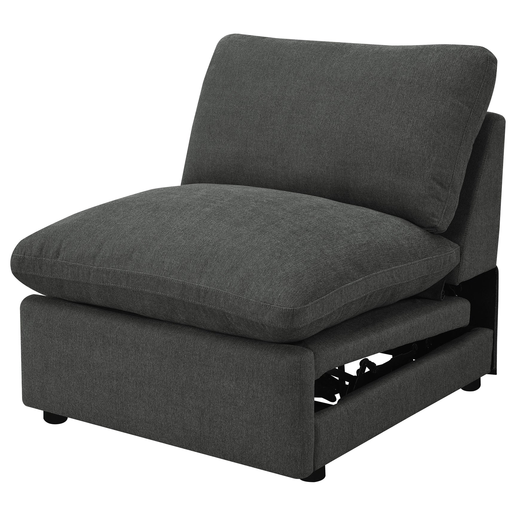 Collins Modular Power Armless Recliner Dark Grey - Tampa Furniture Outlet