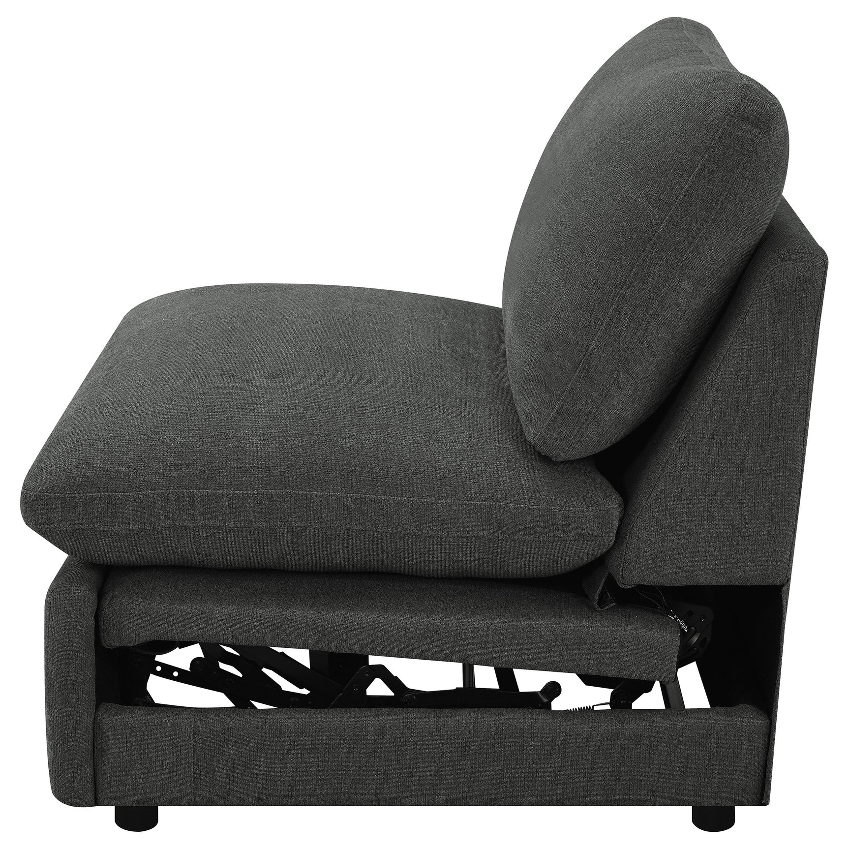 Collins Modular Power Armless Recliner Dark Grey - Tampa Furniture Outlet
