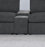 Collins Upholstered Modular Storage Console Dark Grey - Tampa Furniture Outlet