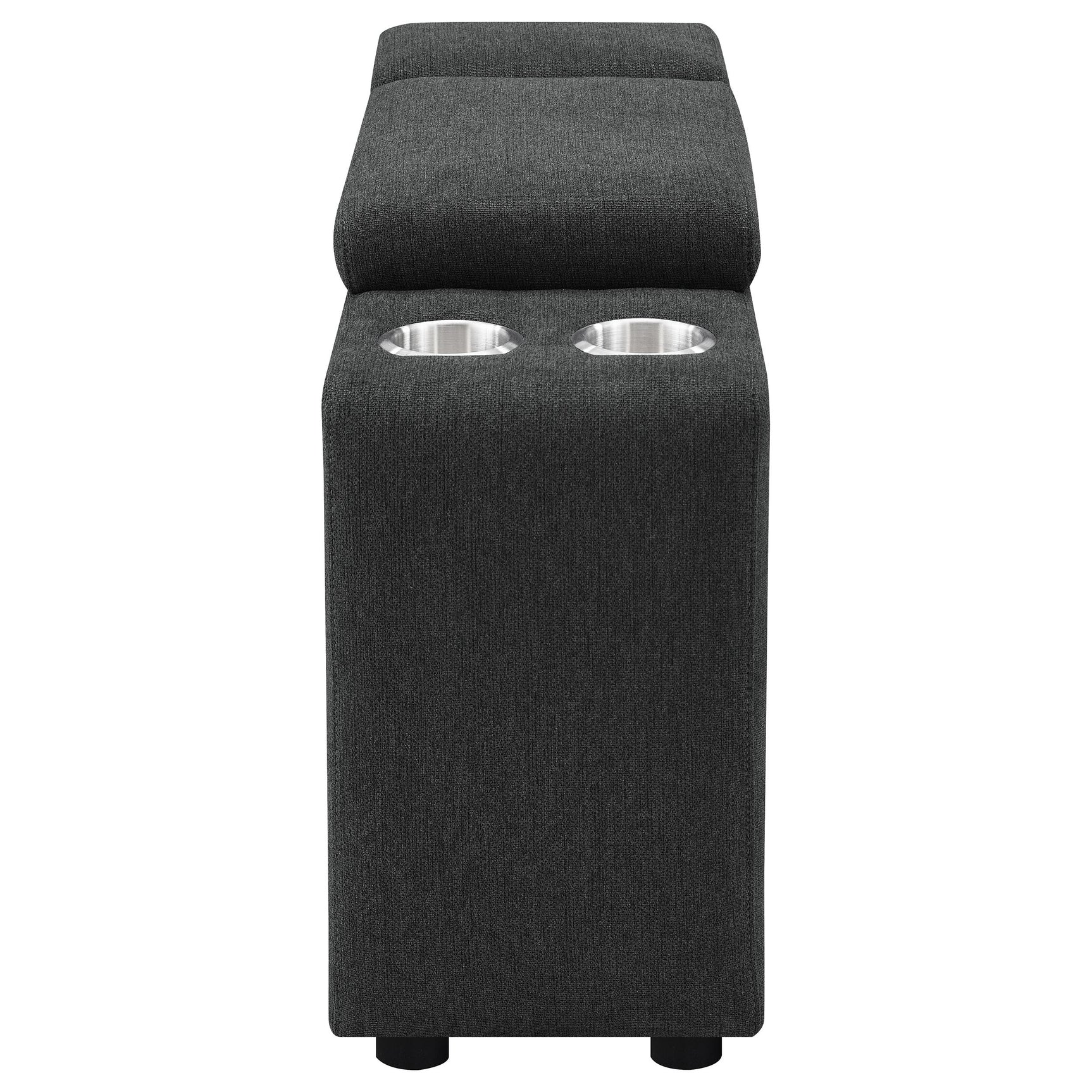 Collins Upholstered Modular Storage Console Dark Grey - Tampa Furniture Outlet
