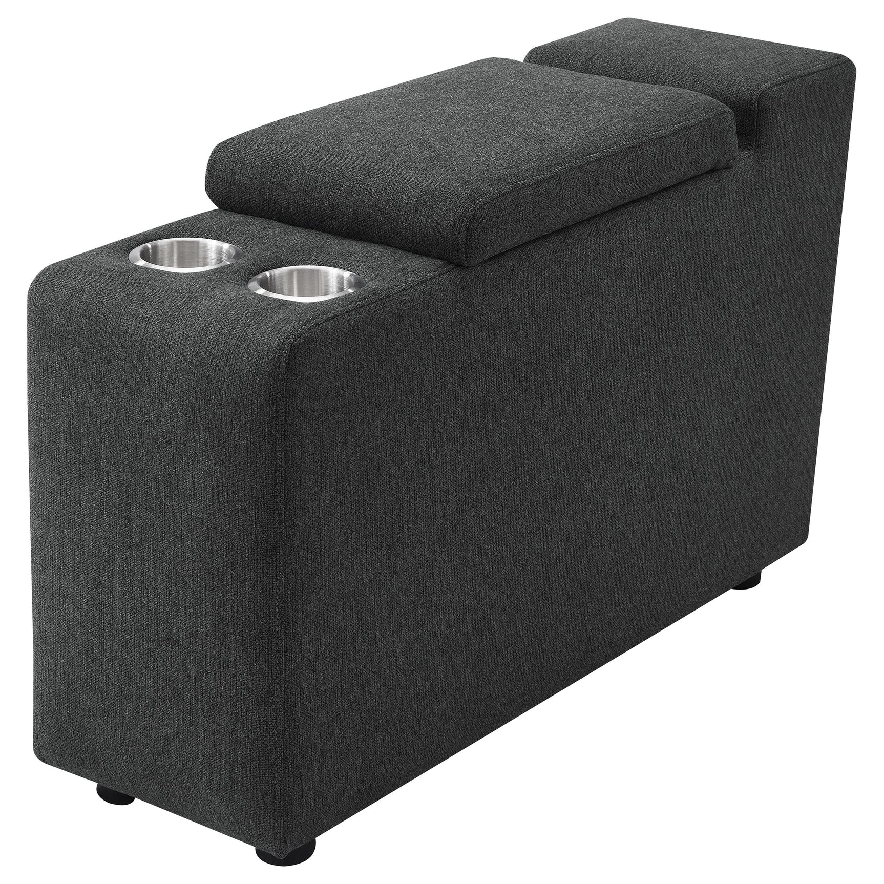 Collins Upholstered Modular Storage Console Dark Grey - Tampa Furniture Outlet