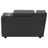 Collins Upholstered Modular Storage Console Dark Grey - Tampa Furniture Outlet