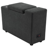 Collins Upholstered Modular Storage Console Dark Grey - Tampa Furniture Outlet