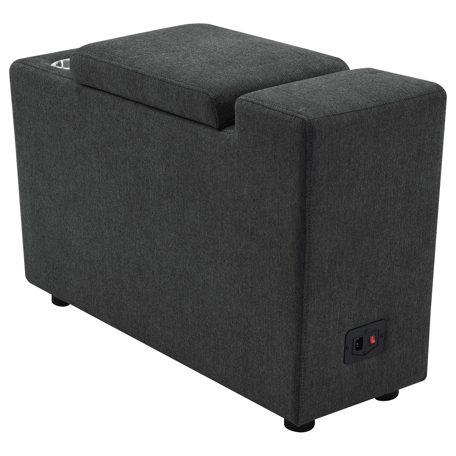 Collins Upholstered Modular Storage Console Dark Grey - Tampa Furniture Outlet