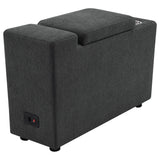 Collins Upholstered Modular Storage Console Dark Grey - Tampa Furniture Outlet