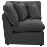 Collins Modular Corner Chair Dark Grey - Tampa Furniture Outlet